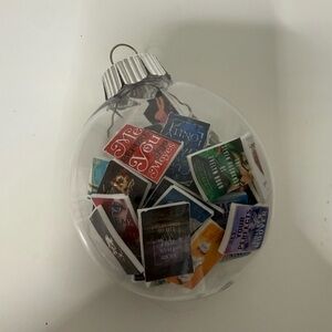 Clear Ornament with Book Covers